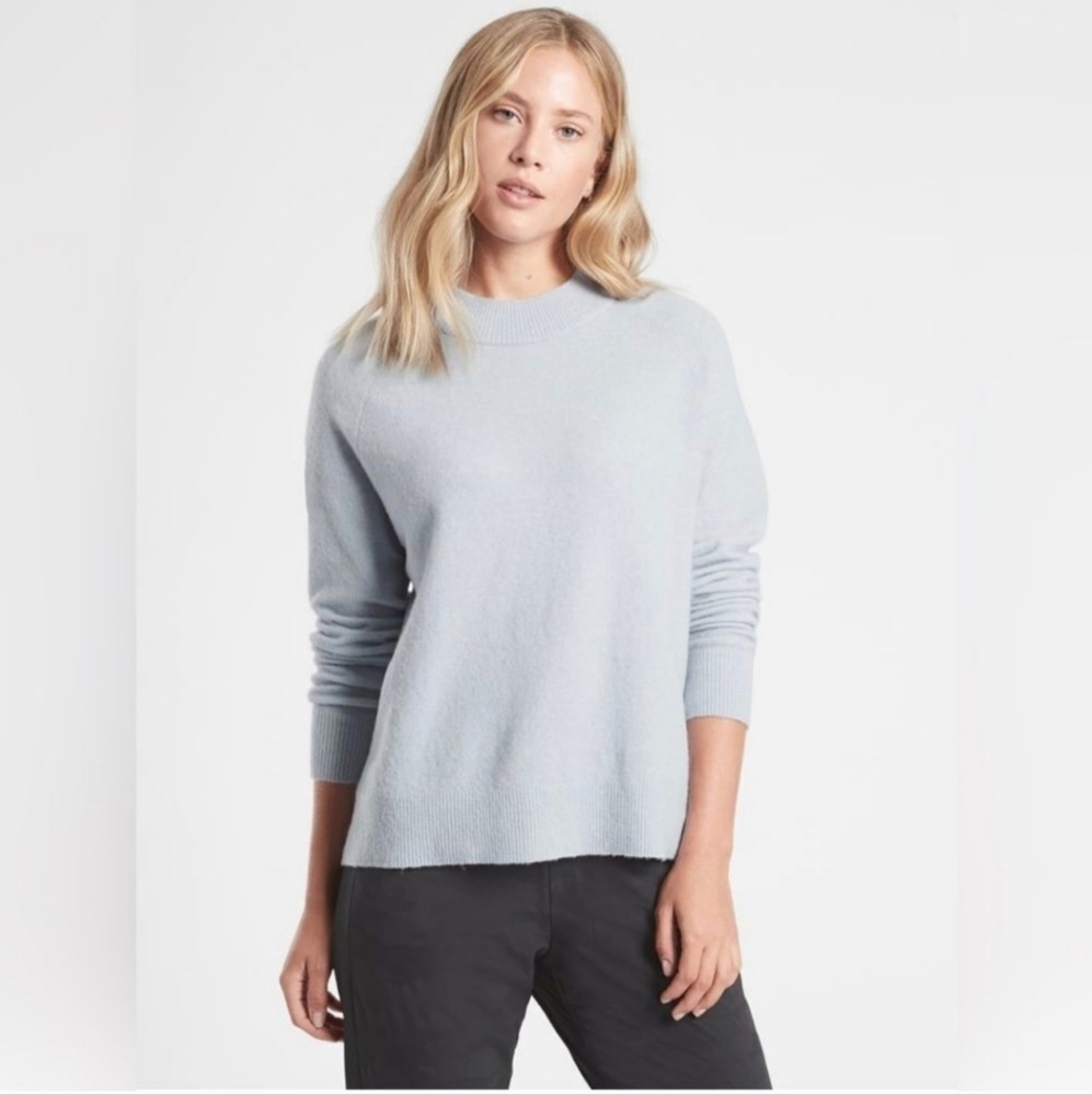 Athleta Merino Wool Hawthorn Sweater Light Blue